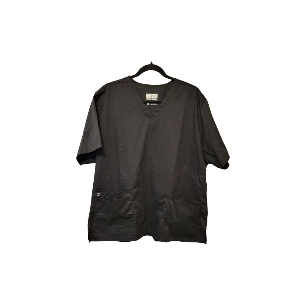 Wonder Work Uniform Scrubbs XL Black Nurse Stretch Comfort